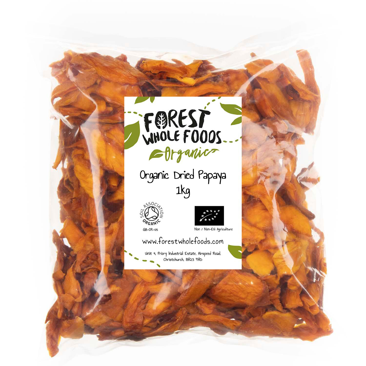 organic dried papaya 1kg