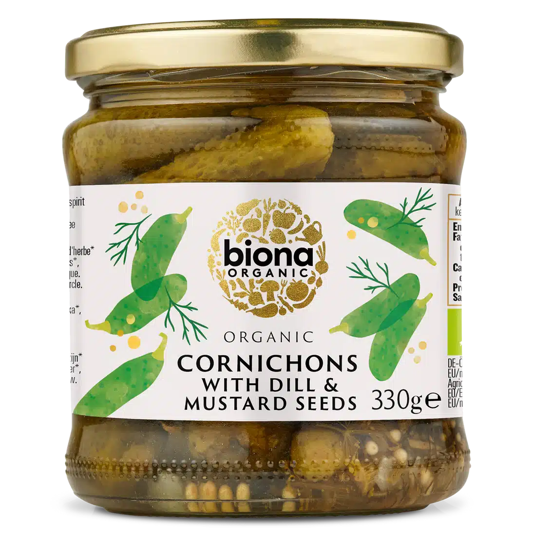 Biona Organic Cornichons (Baby Gherkins) 330g