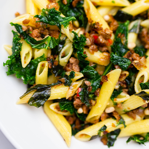 garlic and kale pasta