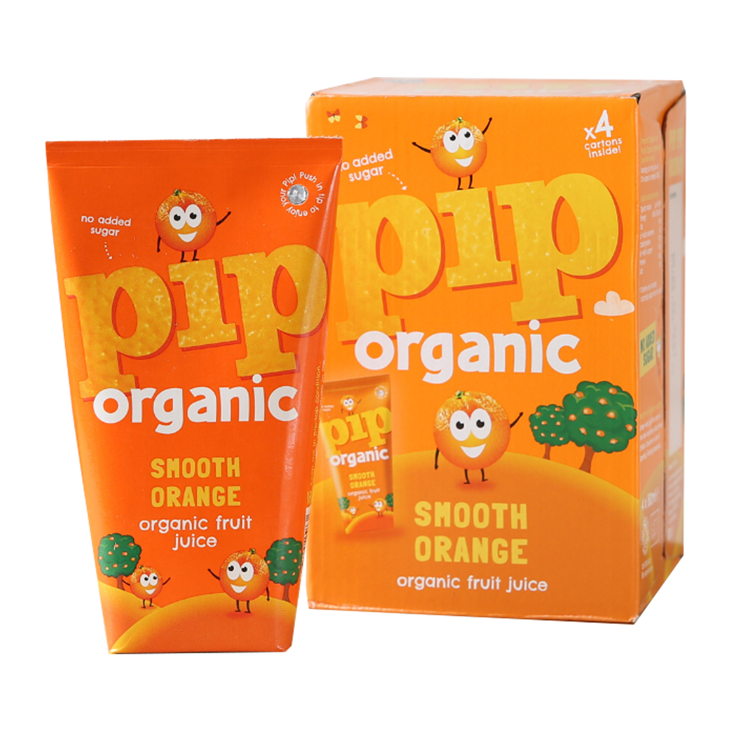 Pip Organic Smooth Orange Juice 180ml x 4